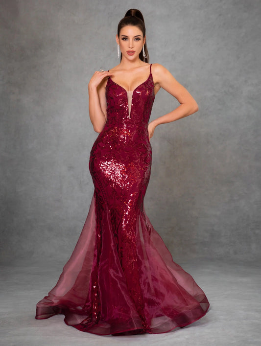 Sequin Maxi Evening Dress