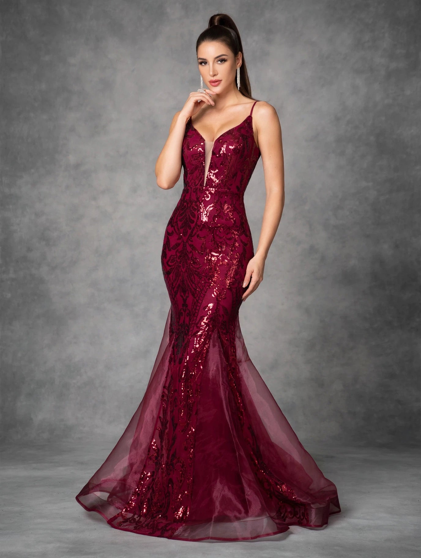 Sequin Maxi Evening Dress