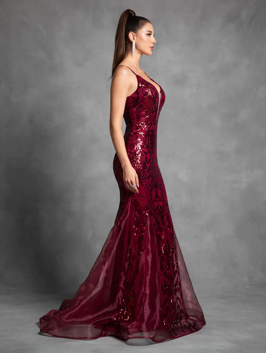 Sequin Maxi Evening Dress