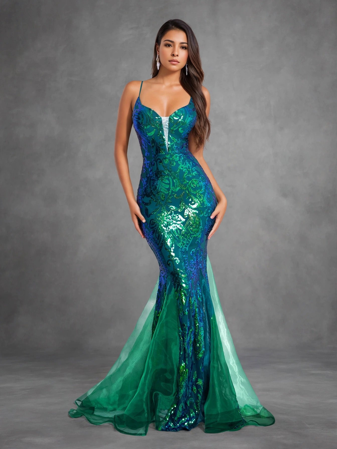Sequin Maxi Evening Dress